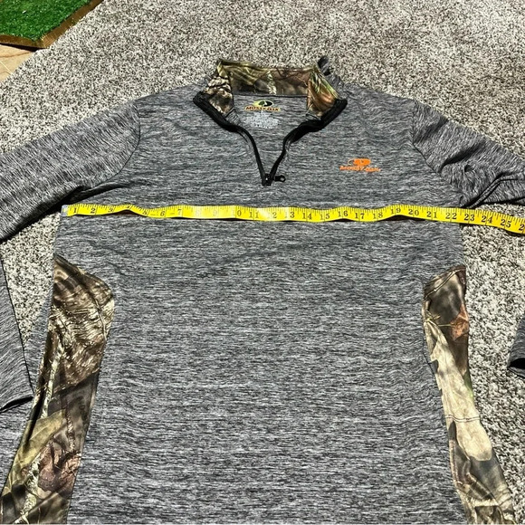 Mossy Oak Mens 1/4 Quarter Zip Zipper Dri fit Large Camo Outdoors NWT - Picture 4 of 8